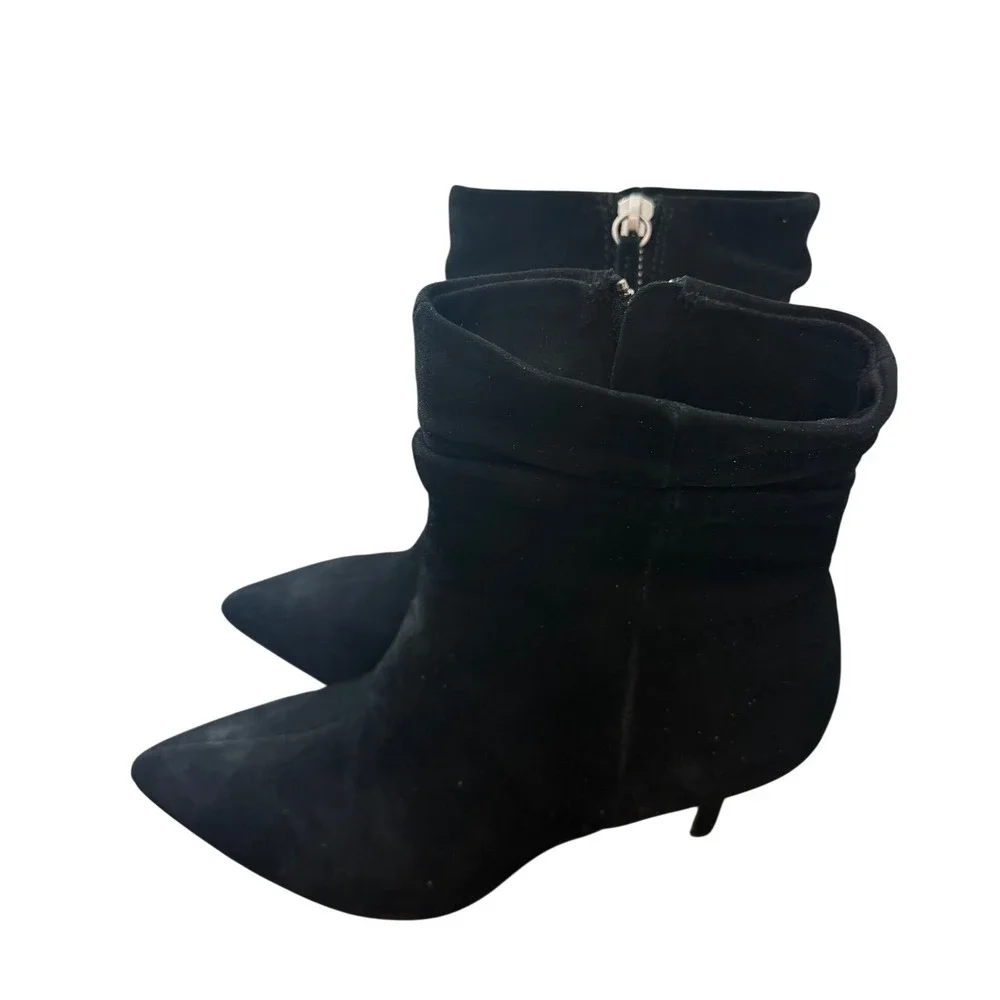 Bella Vita Danielle Black Suede Leather Slouchy Pointed Toe Bootie 7.5M - NWOB